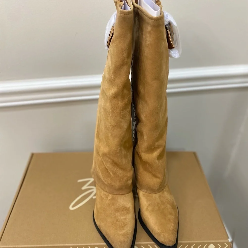 NWT Zodiac Western Boot Faux Suede Caramel size 7 - Picture 8 of 10